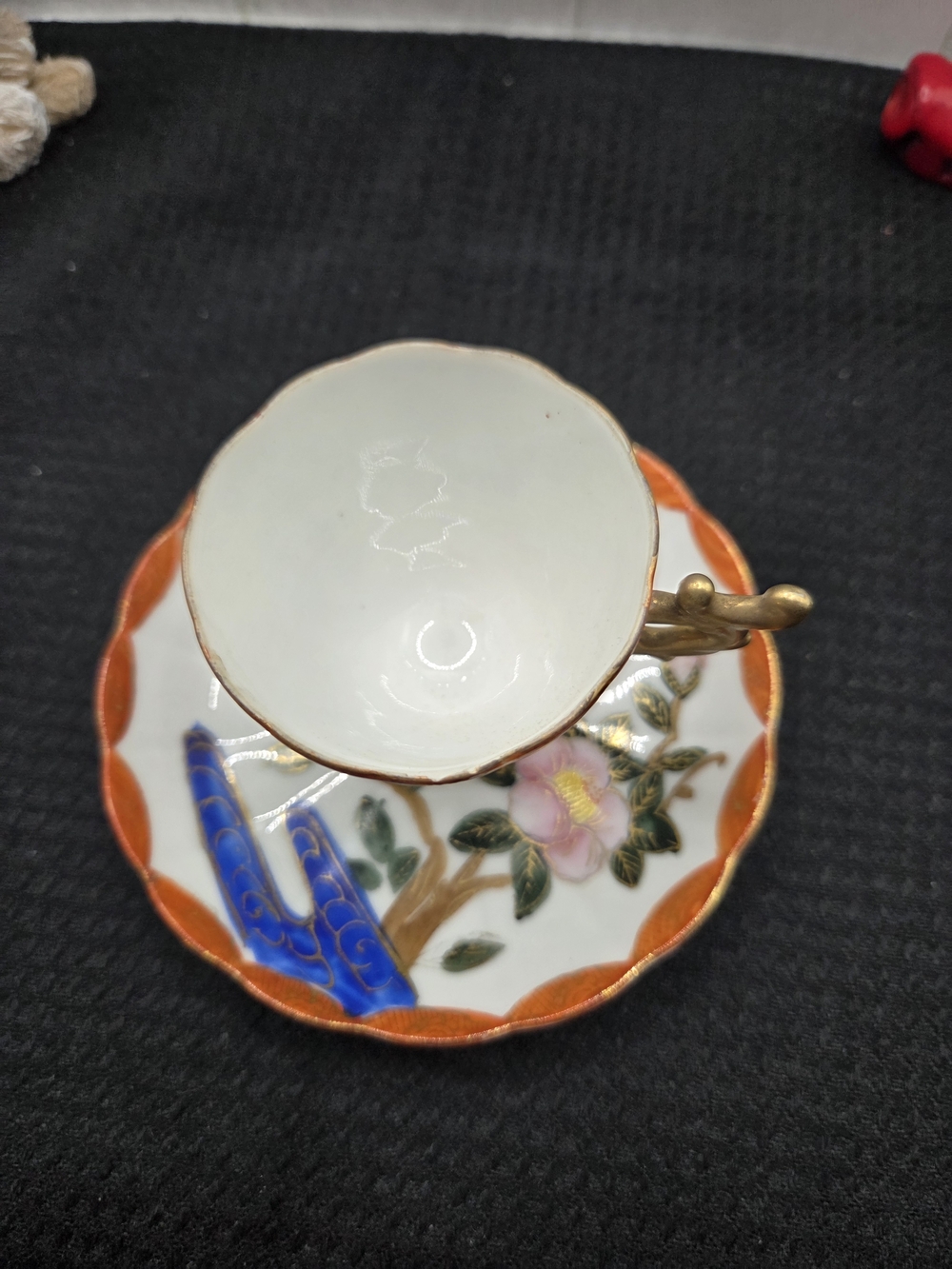 Vintage Merit China Occupied Japan Hand-Painted Porcelain Tea Cup And Saucer - Picture 5 of 7